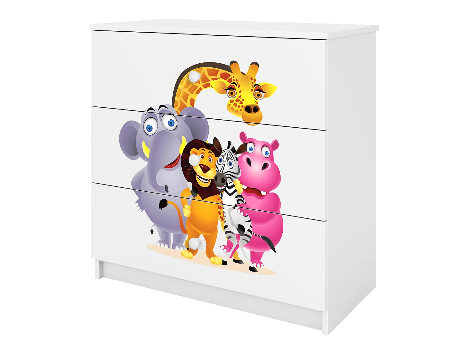 Comò Bambini ZOO Bianco Babydreams 3 Cassetti