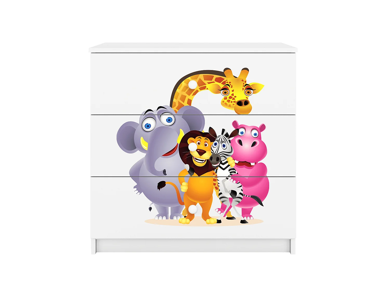 Comò Bambini ZOO Bianco Babydreams 3 Cassetti