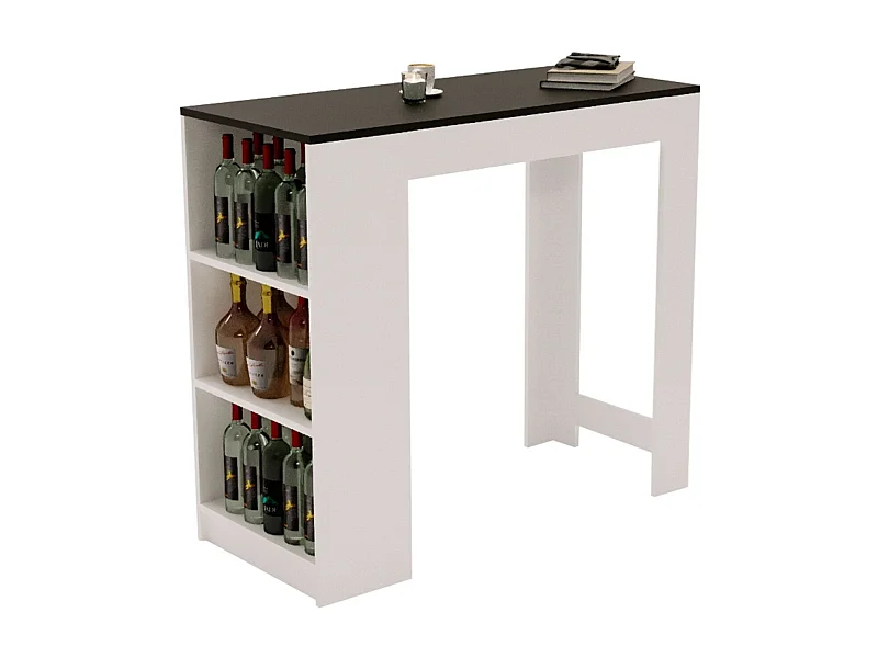 Bartisch mit 3 Regalen Thekentisch freistehend für Küche & Esszimmer Kücheninsel