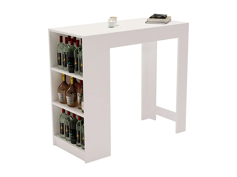 Bartisch mit 3 Regalen Thekentisch freistehend für Küche & Esszimmer Kücheninsel