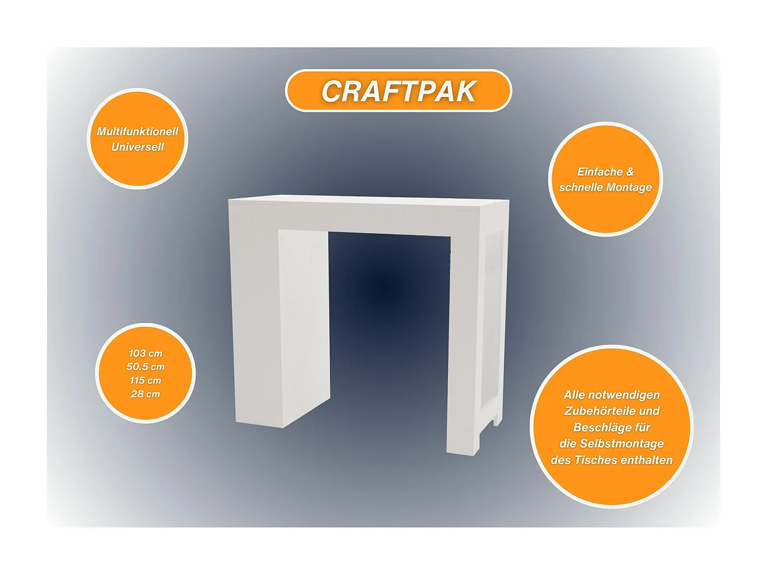 Bartisch mit 3 Regalen Thekentisch freistehend für Küche & Esszimmer Kücheninsel