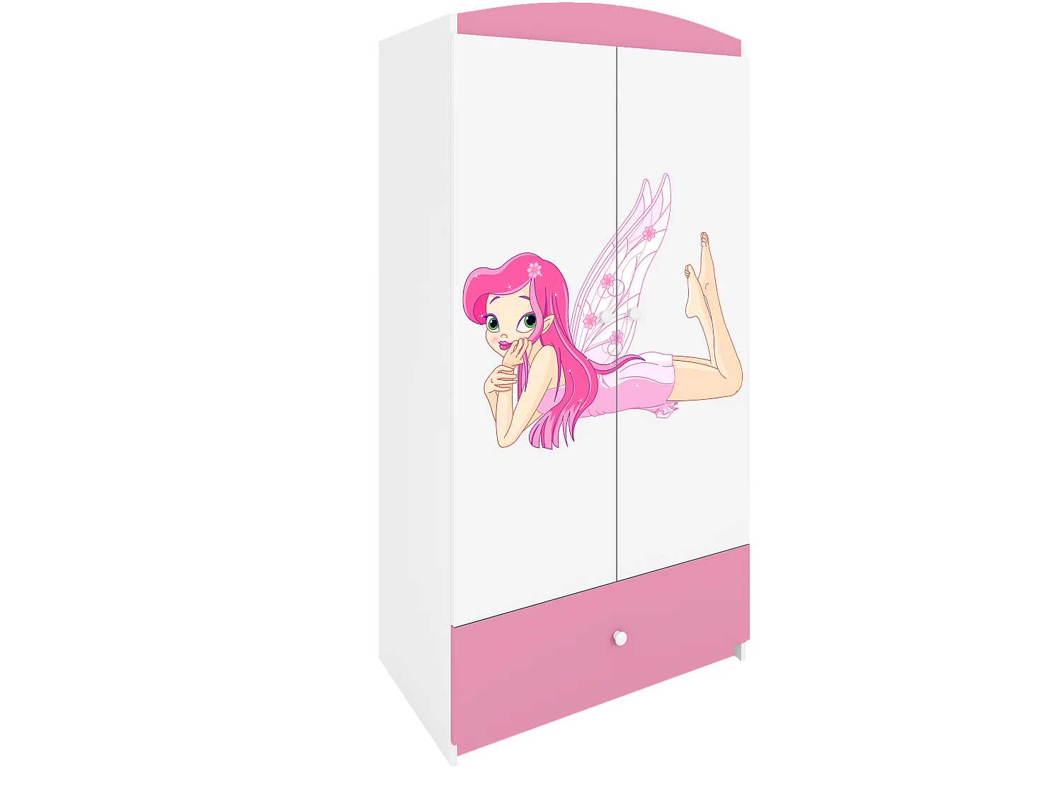 Kinderkleiderschrank Babydreams Drehtürenschrank Kleiderschrank Elfe II Hellrosa