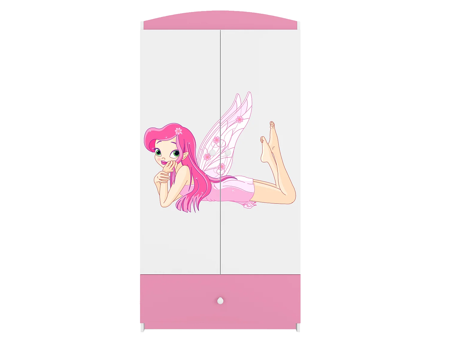 Kinderkleiderschrank Babydreams Drehtürenschrank Kleiderschrank Elfe II Hellrosa