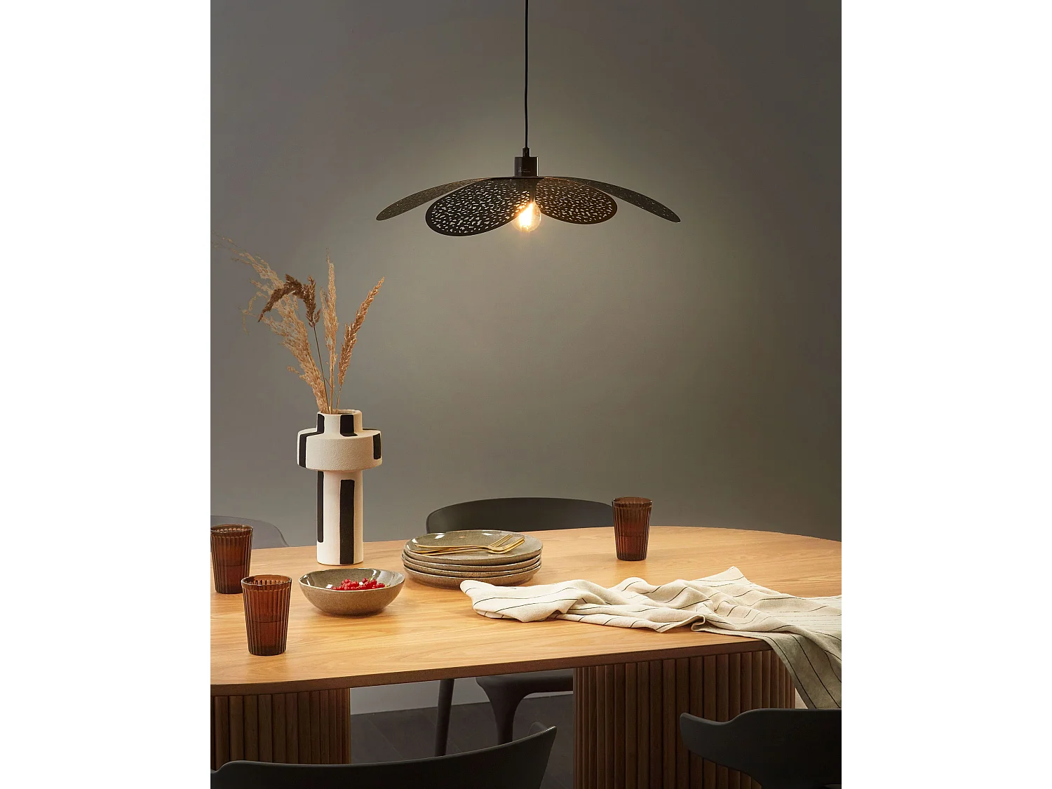 Lampe suspension KOSHI Métal Noir