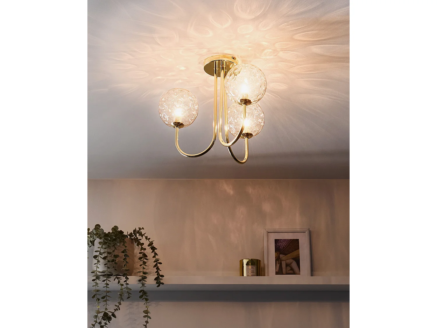 Lámpara de techo ANADYR Vidrio Beige