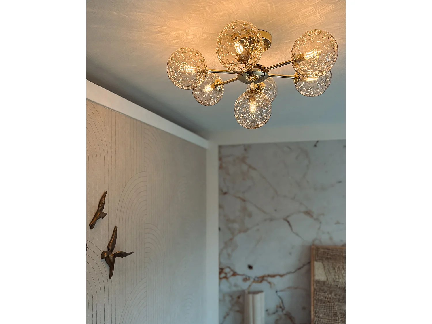 Plafonnier ANADYR Verre Beige