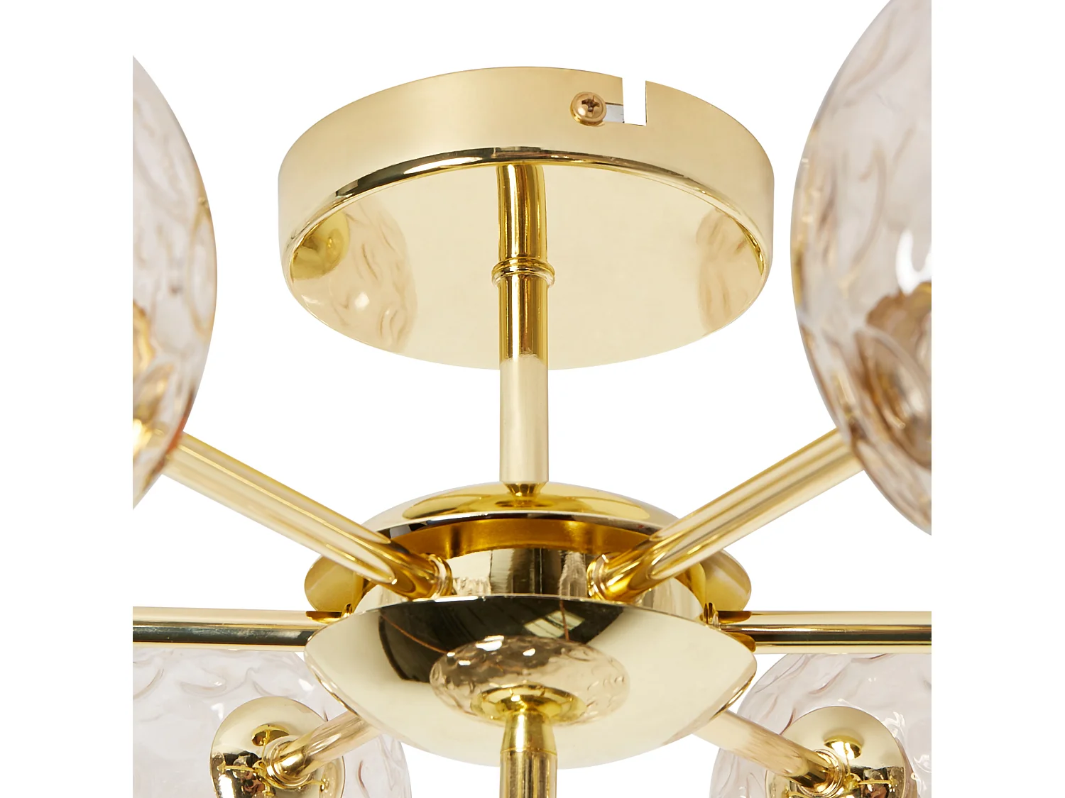 Deckenleuchte mit Kugel Glasschirmen beige / gold glamourös 7-flammig Anadyr