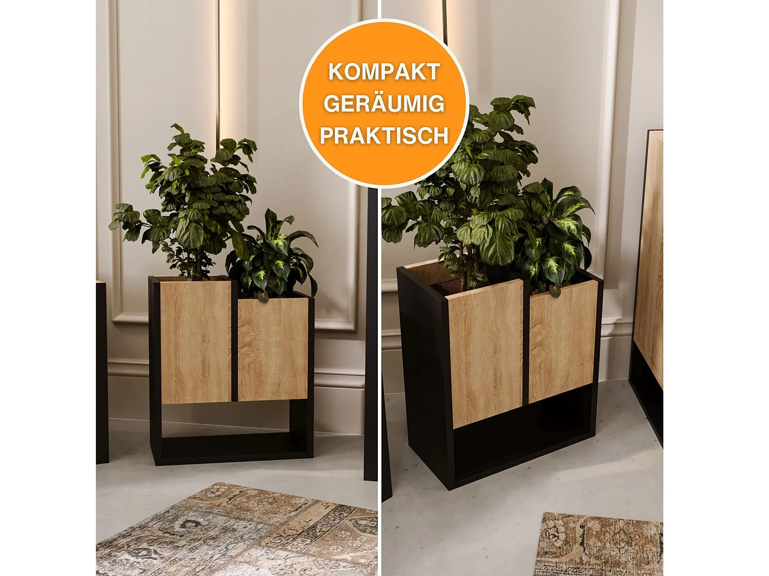 Blumenständer für Innenräume, Blumenkasten ohne Einsatz, Pflanzkasten 50x44x22,6cm