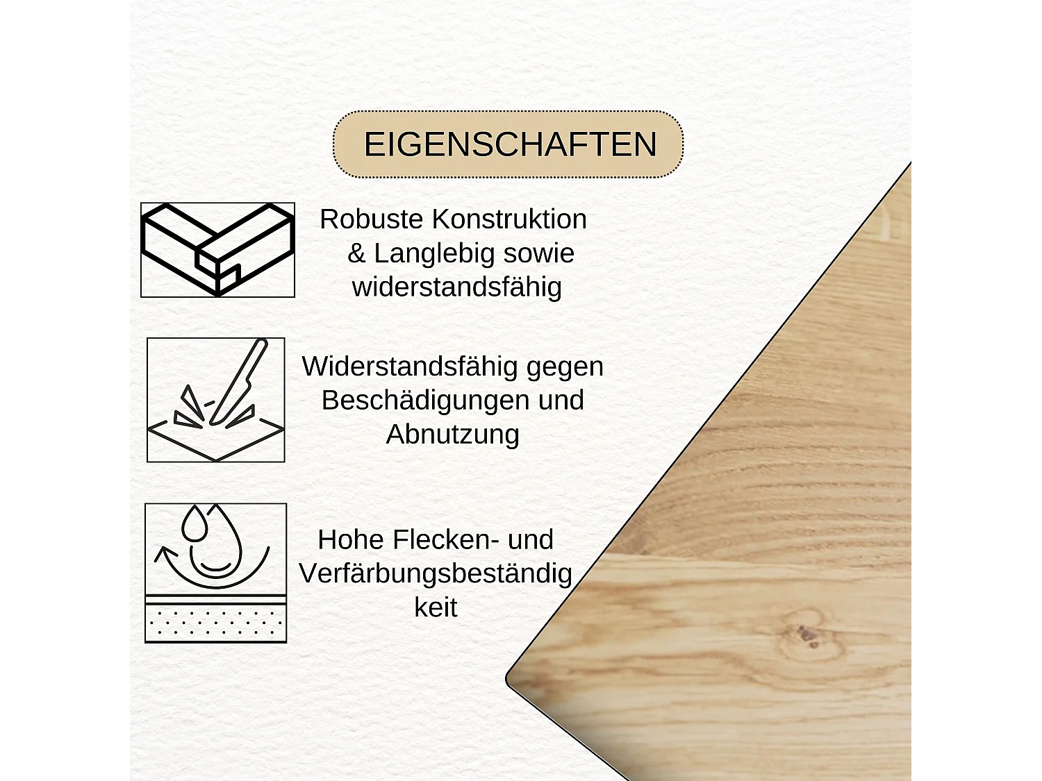 Couchtisch aus massivem Eichenholz - L50*B50*H45 stabil & modern