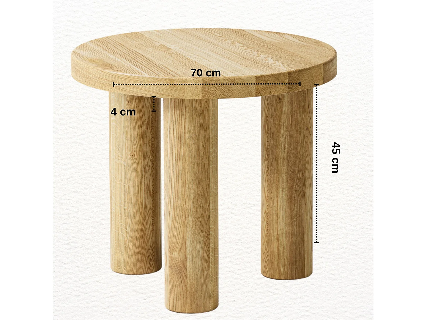 Couchtisch aus massivem Eichenholz - L70*B70*H45 stabil & modern