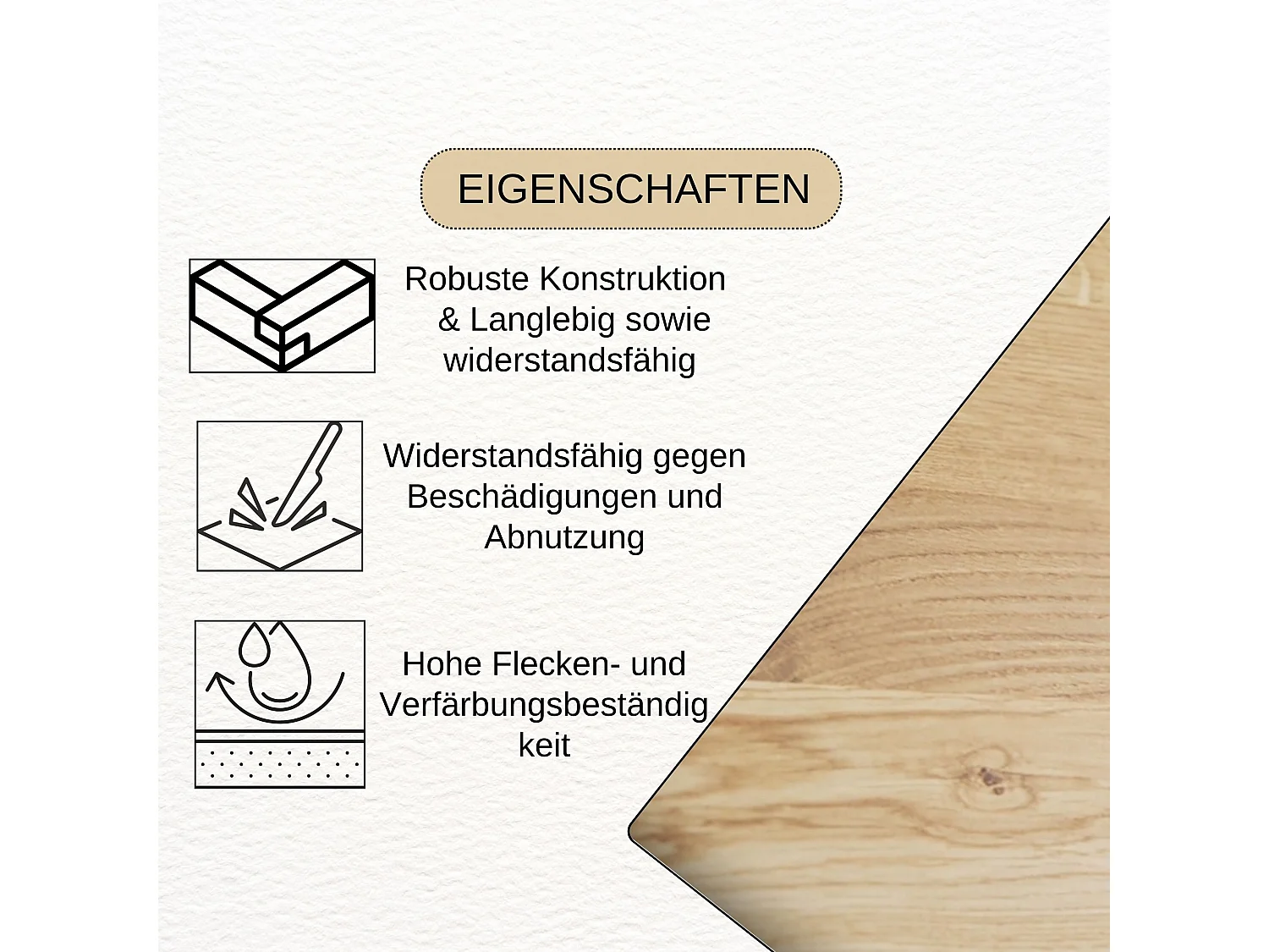 Couchtisch aus massivem Eichenholz - L60*B60*H37 stabil & modern