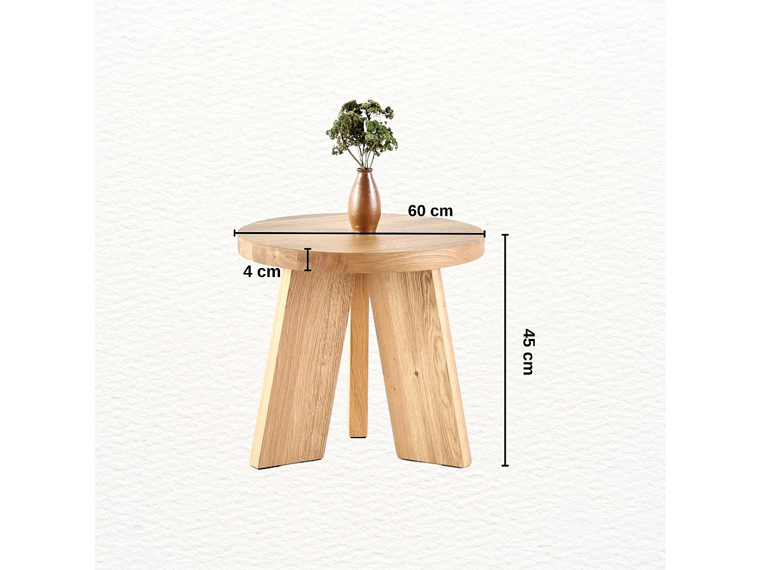 Couchtisch aus massivem Eichenholz - L60*B60*H45 stabil & modern