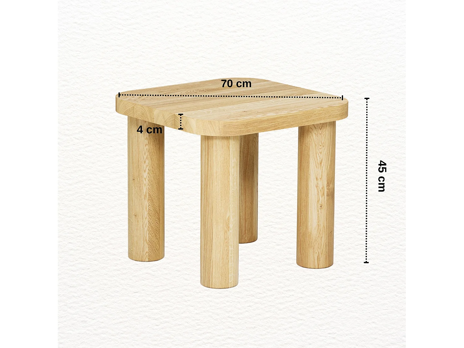 Couchtisch aus massivem Eichenholz - L70*B70*H45 stabil & modern