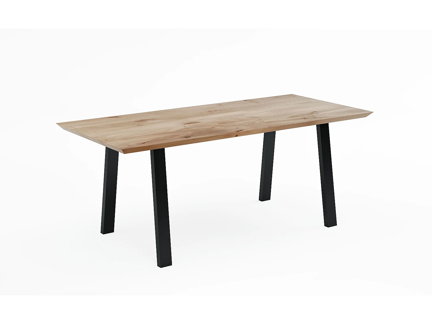 Esstisch aus massivem Eichenholz mit Metallfüßen 200/90/76