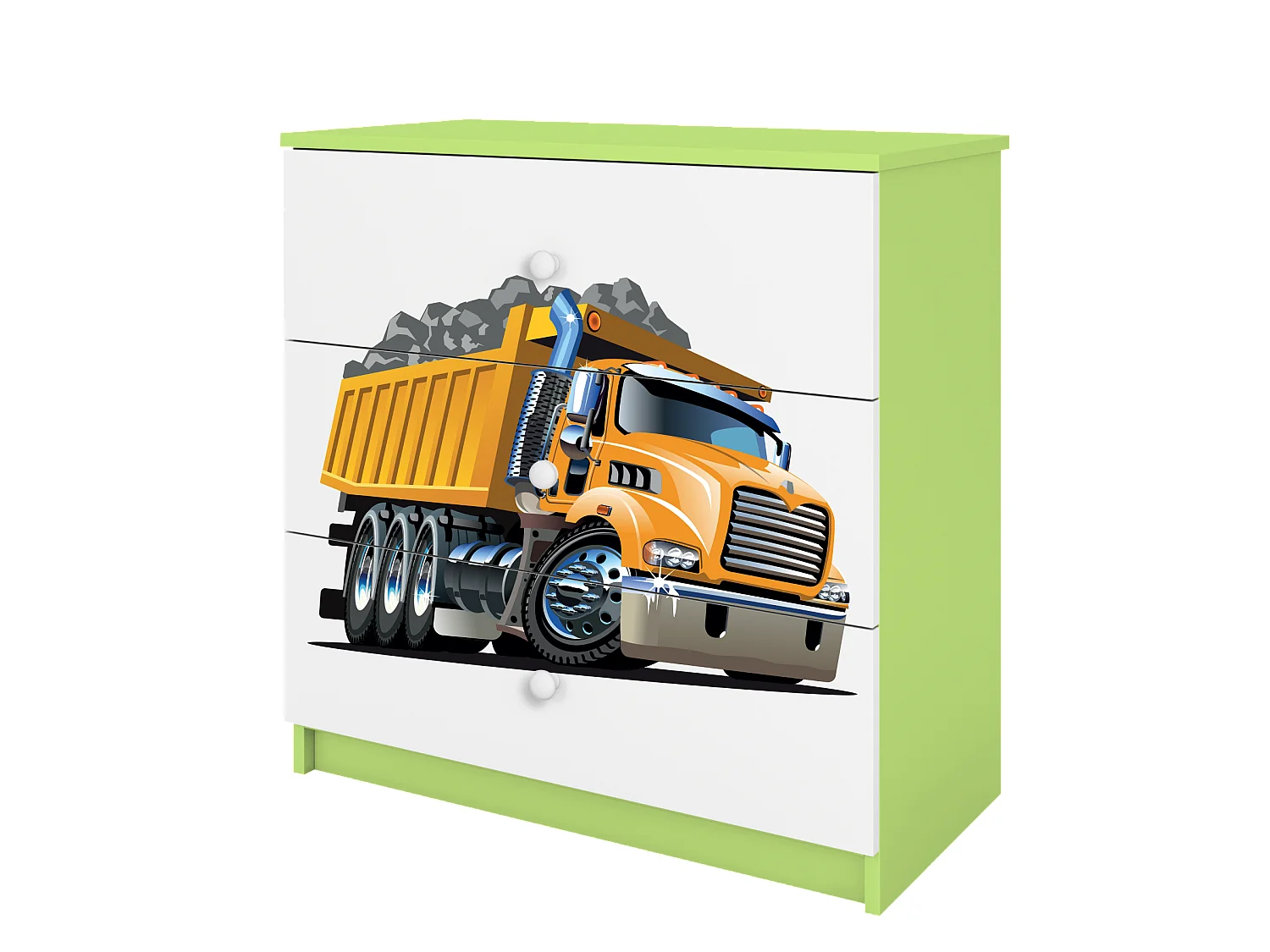 Commode pour enfants avec tiroirs camion de couleur verte Babydreams