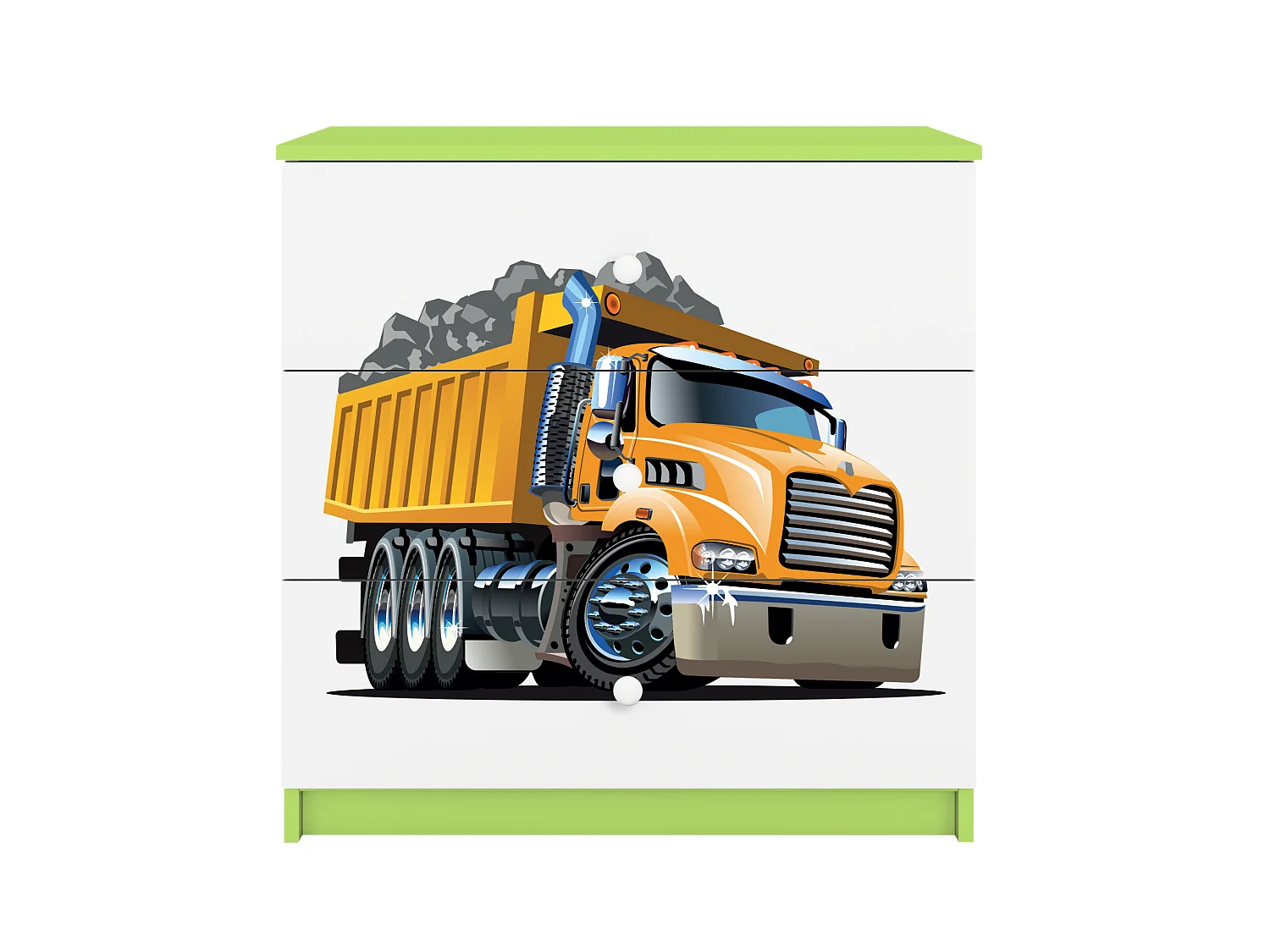 Commode pour enfants avec tiroirs camion de couleur verte Babydreams