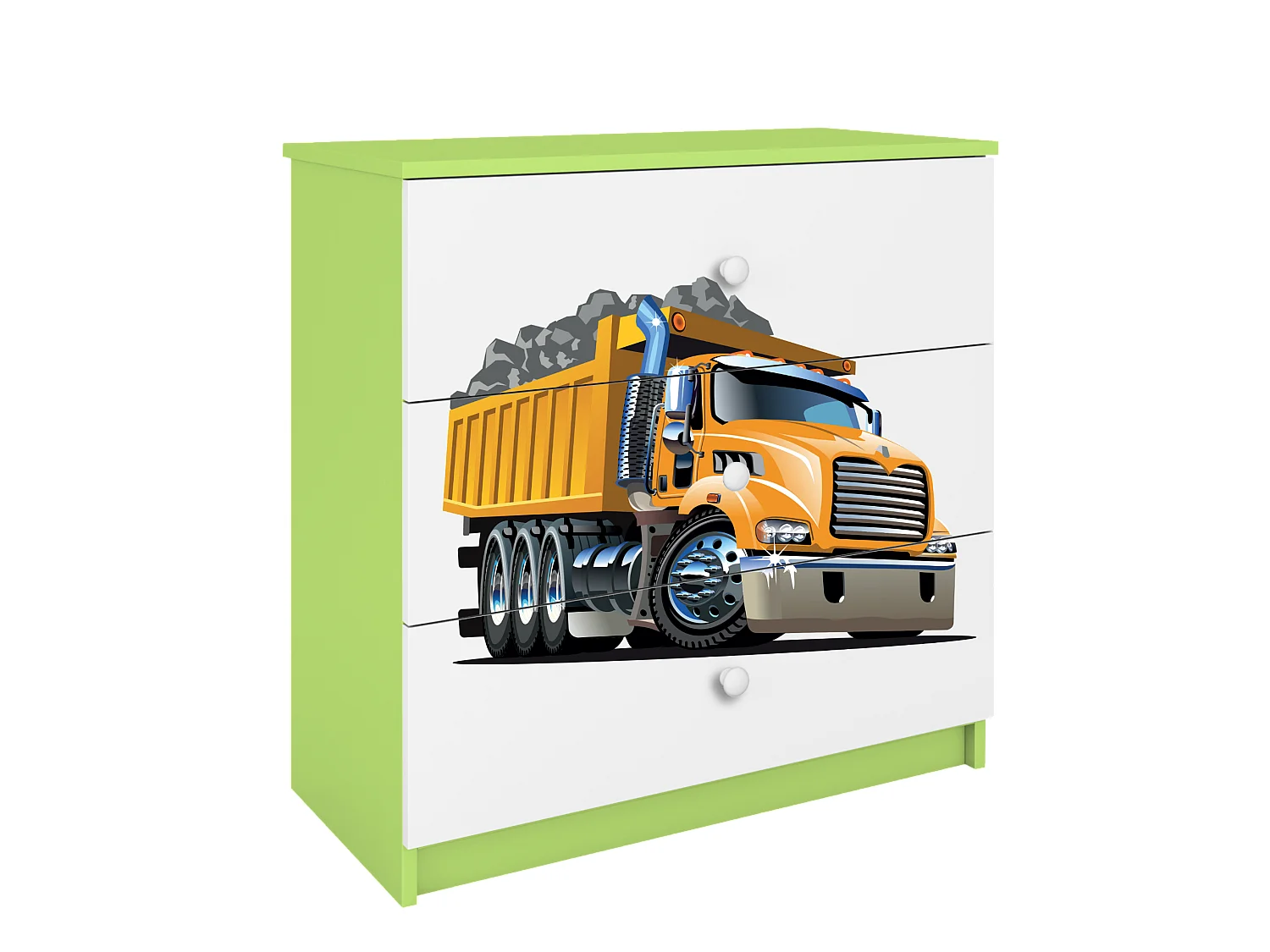 Commode pour enfants avec tiroirs camion de couleur verte Babydreams