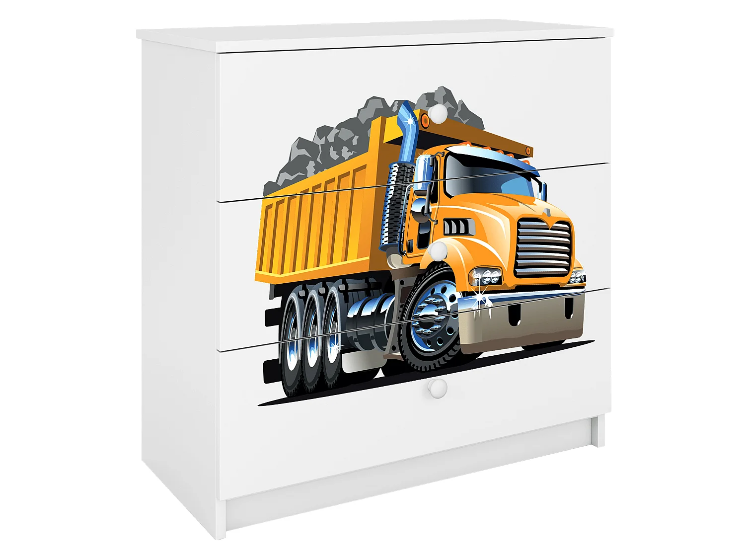 Commode pour enfants avec tiroirs Camion en couleur blanche Babydreams