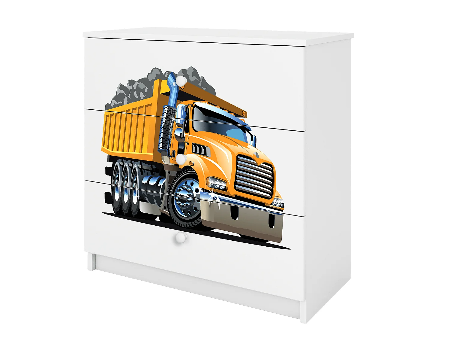 Commode pour enfants avec tiroirs Camion en couleur blanche Babydreams