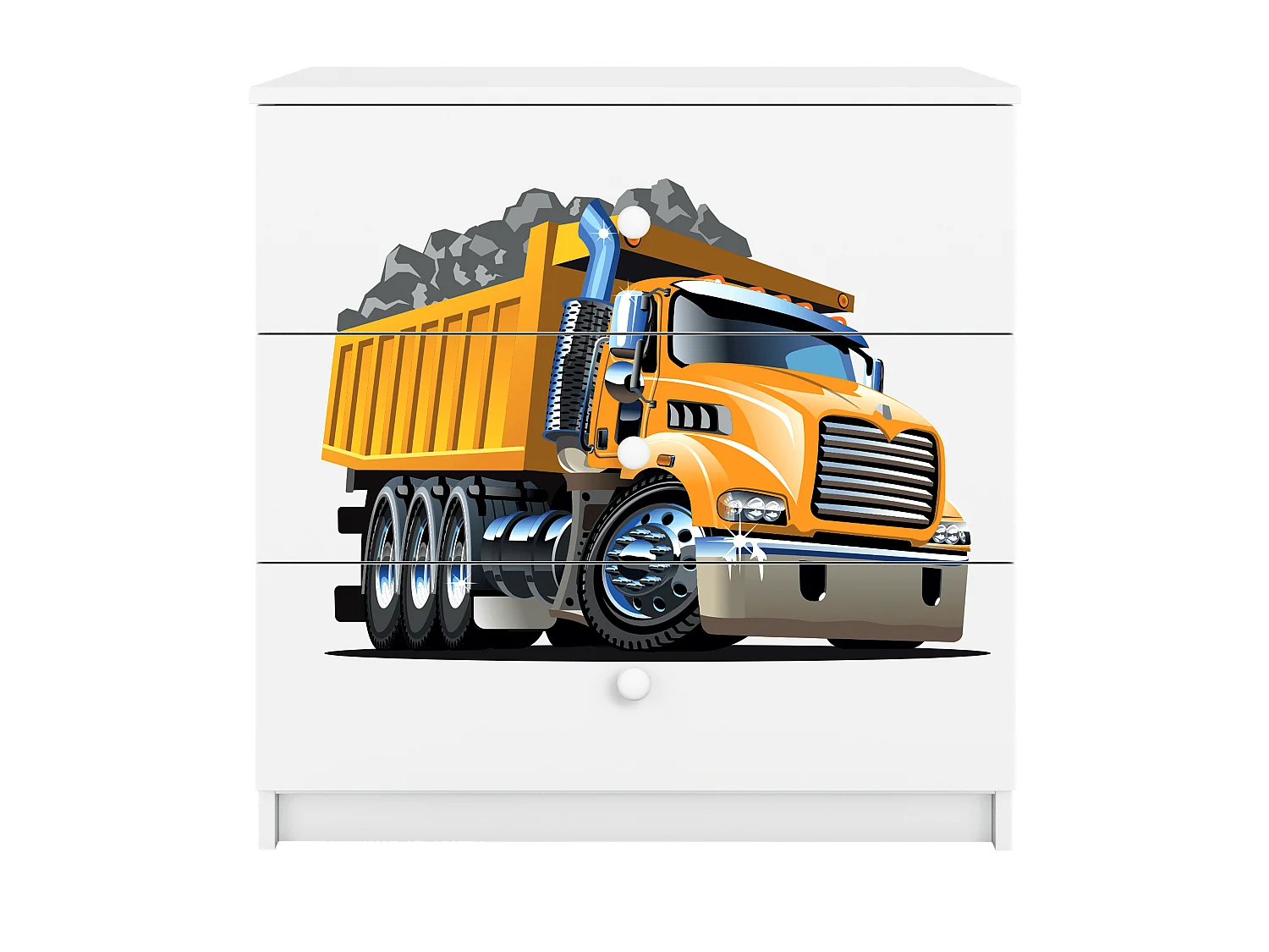 Commode pour enfants avec tiroirs Camion en couleur blanche Babydreams