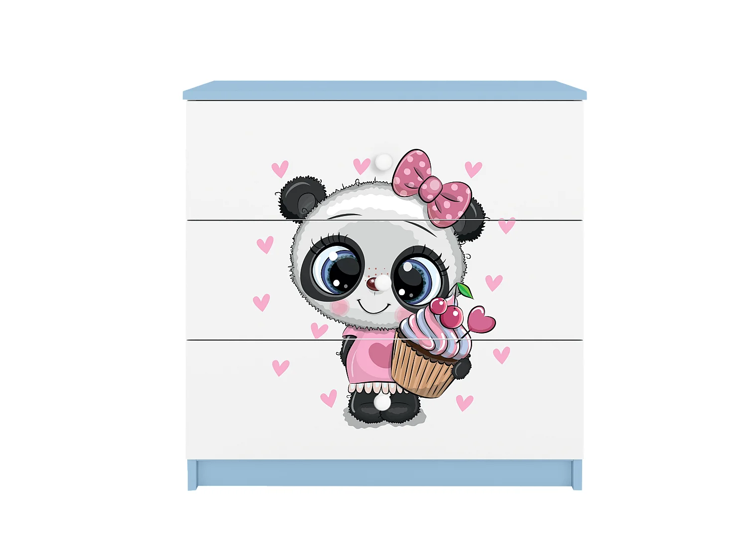 Kommode pour enfants avec tiroirs Panda en couleur bleue Babydreams
