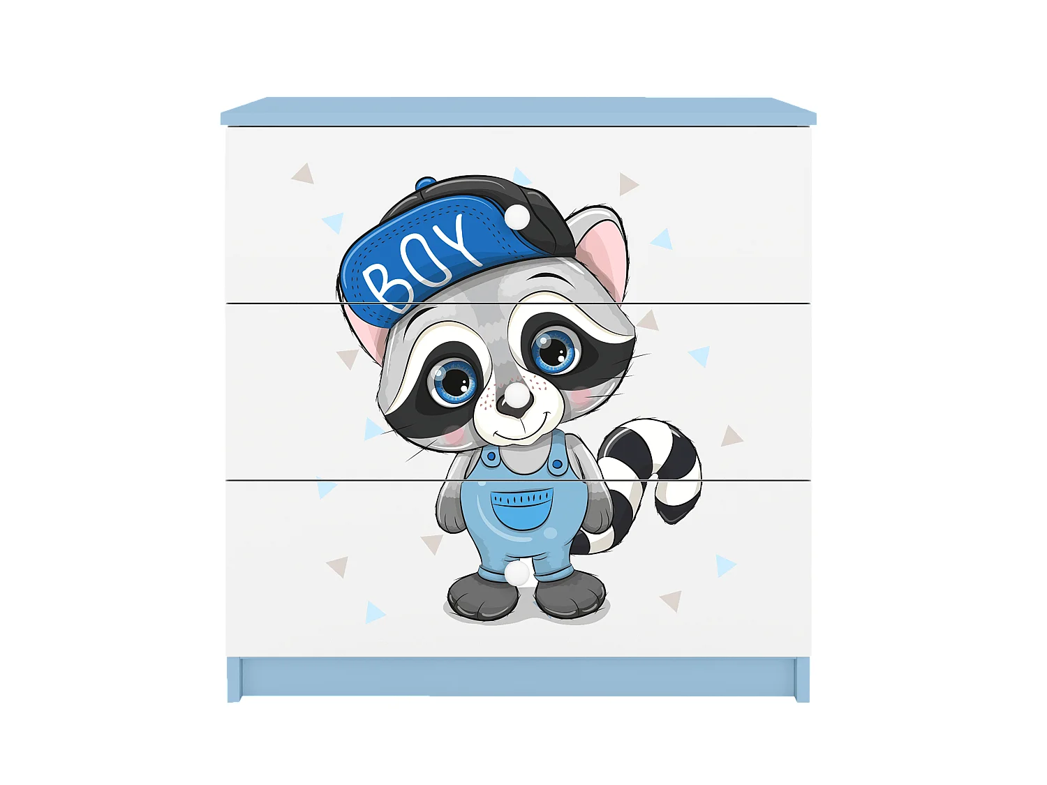 Commode pour enfants avec tiroirs Raton laveur en couleur bleu Babydreams