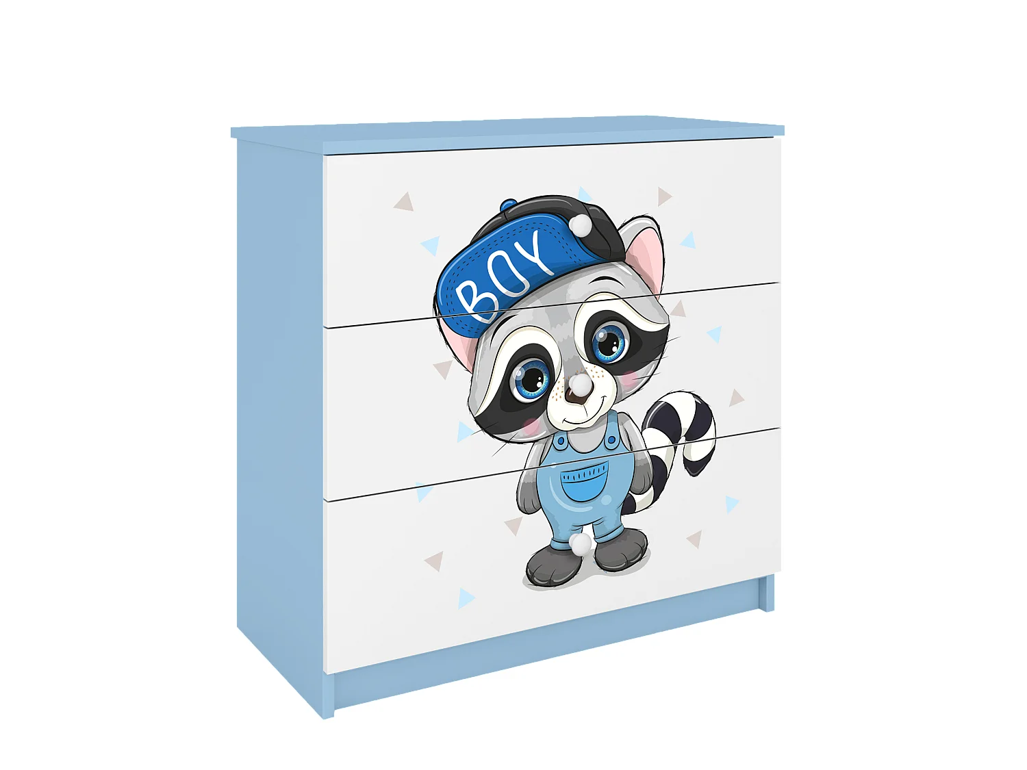 Commode pour enfants avec tiroirs Raton laveur en couleur bleu Babydreams