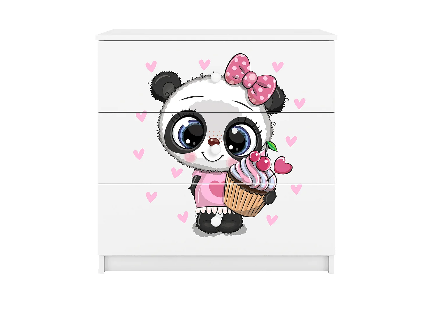 Commode pour enfants avec tiroirs Panda en couleur blanche Babydreams