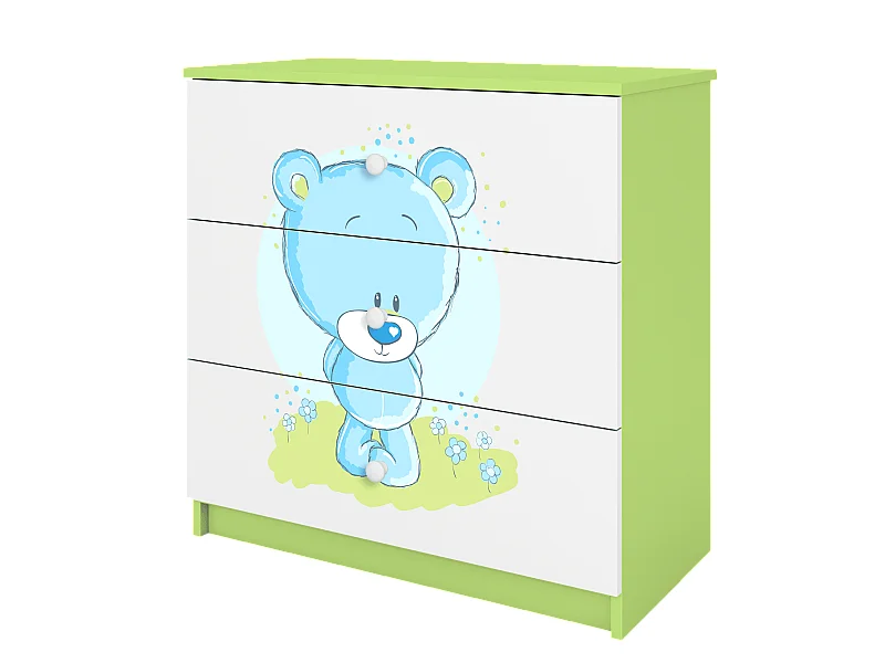 Kinderkommode mit Schubladen Blaubär in der Farbe Grün Babydreams