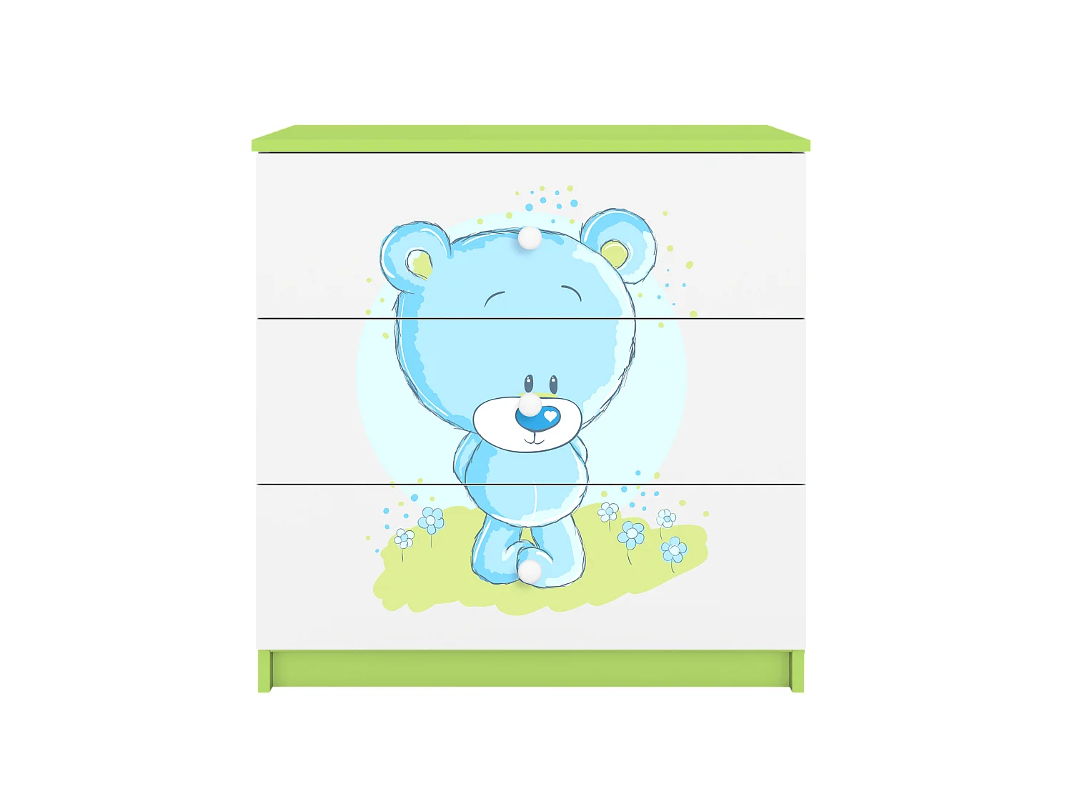 Commode pour enfants avec tiroirs Blaubär en couleur verte Babydreams