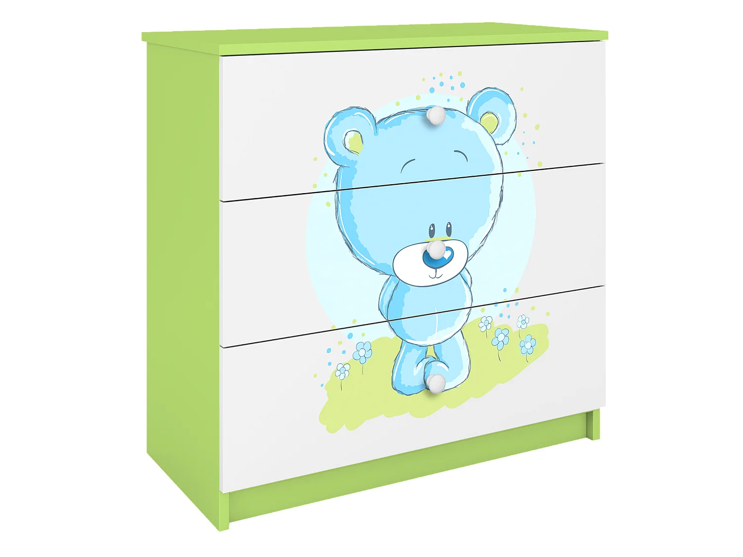 Commode pour enfants avec tiroirs Blaubär en couleur verte Babydreams