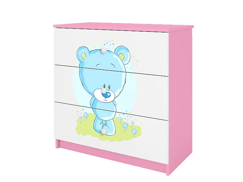 Commode enfant avec tiroirs Blaubär en couleur rose Babydreams