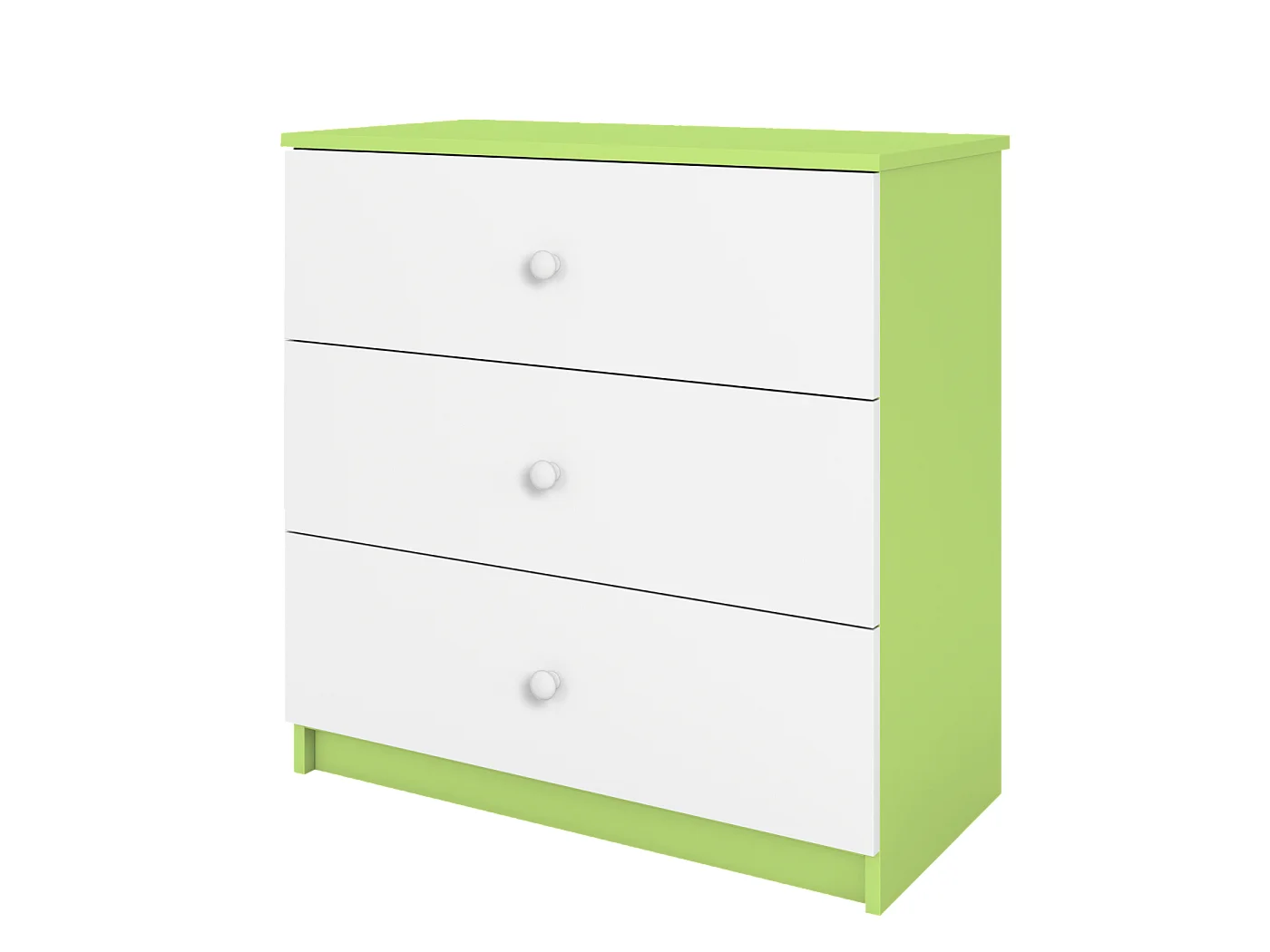 Commode pour enfants avec tiroirs sans motif en couleur verte Babydreams