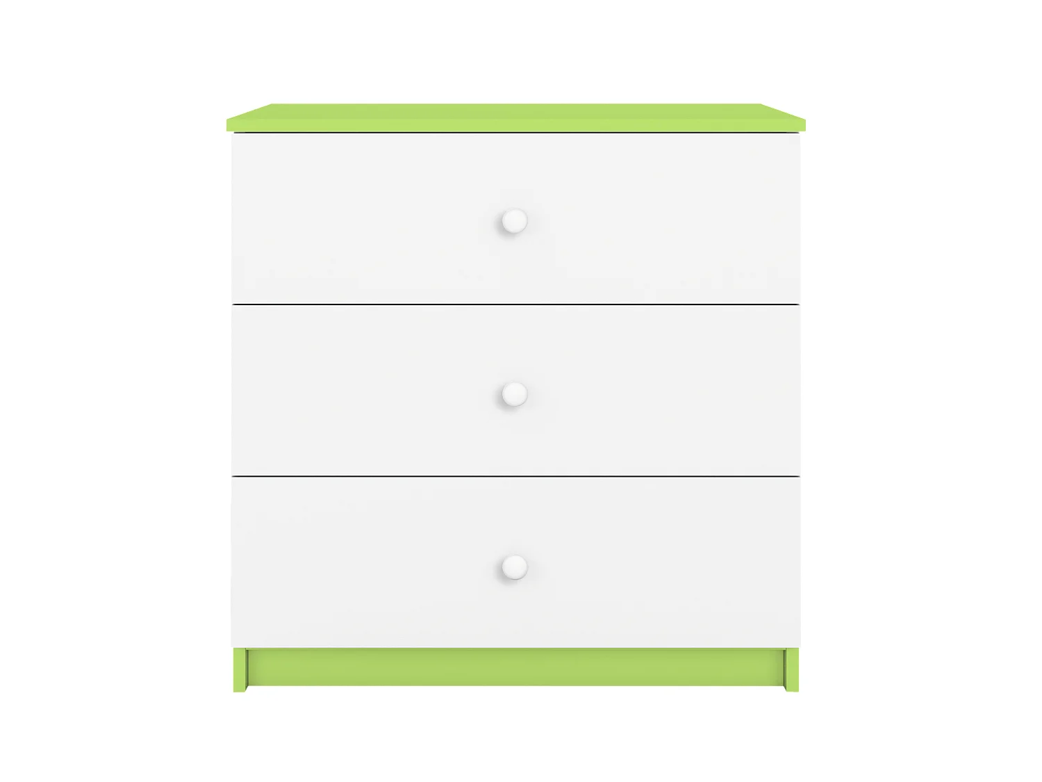 Commode pour enfants avec tiroirs sans motif en couleur verte Babydreams