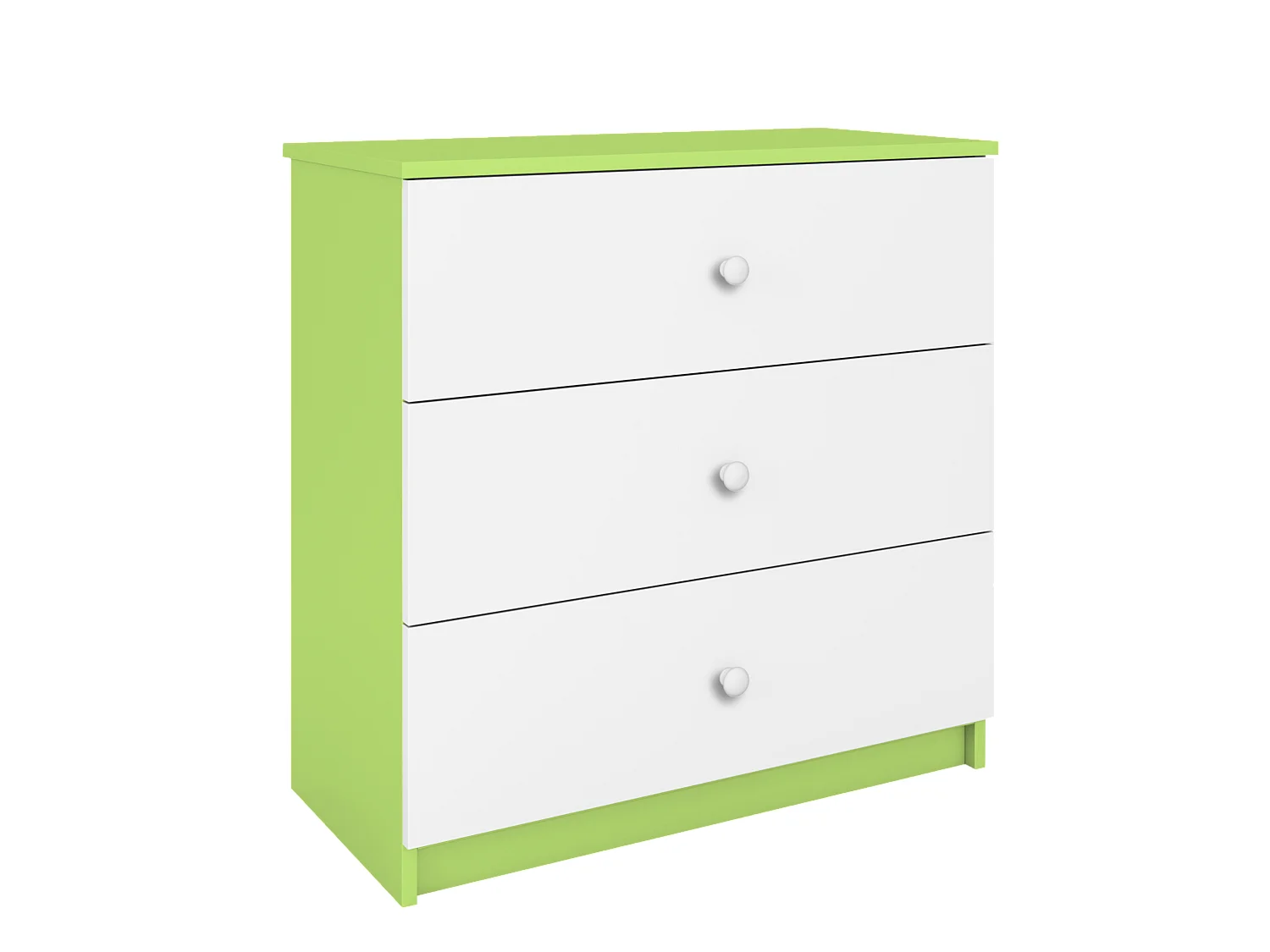 Commode pour enfants avec tiroirs sans motif en couleur verte Babydreams