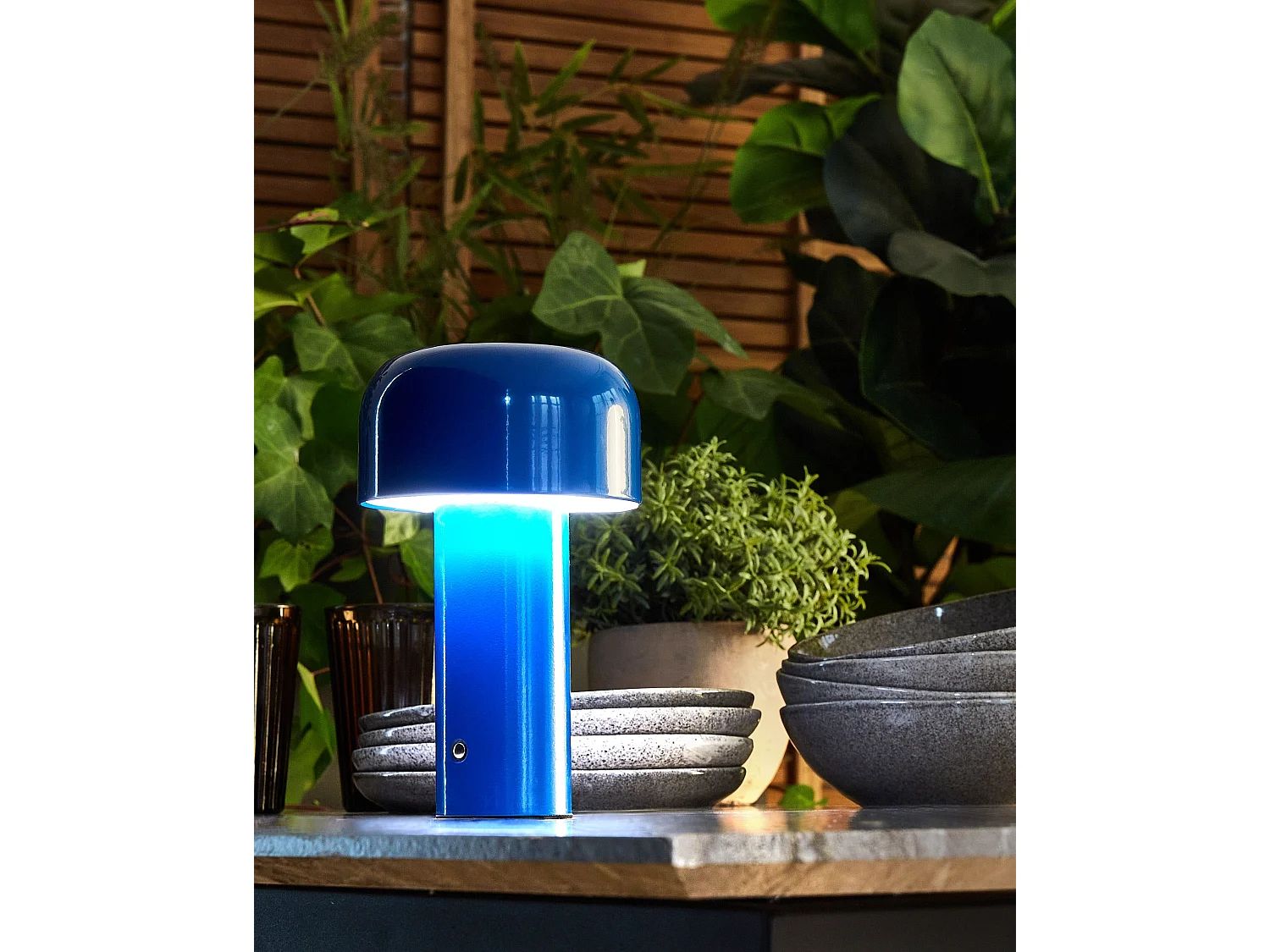 Lampe de table LED sans fil BESOS Avec variateur Métal Bleu