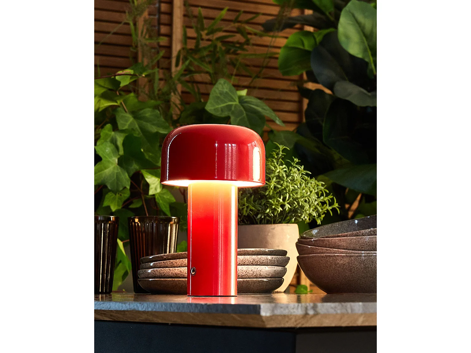 Lampe de table LED sans fil BESOS Avec variateur Métal Rouge