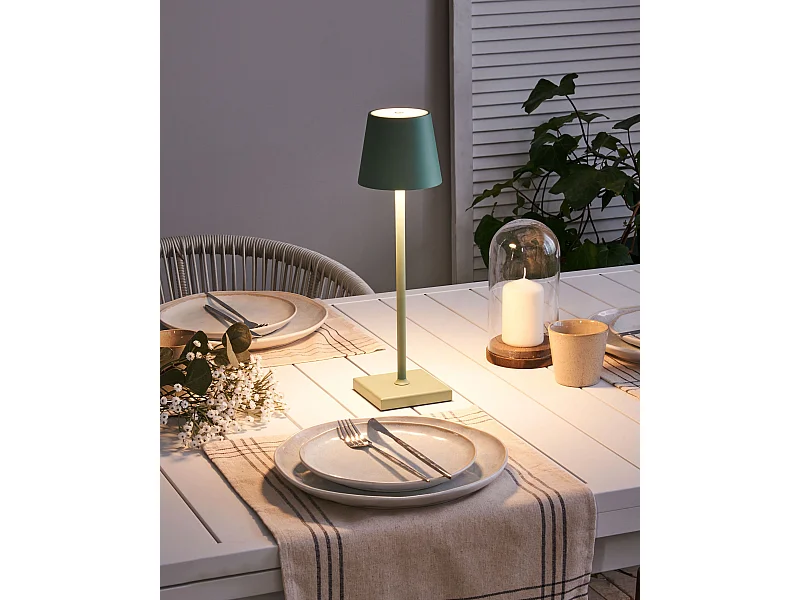Lampe de table LED sans fil BACEIRO Avec variateur Métal Vert
