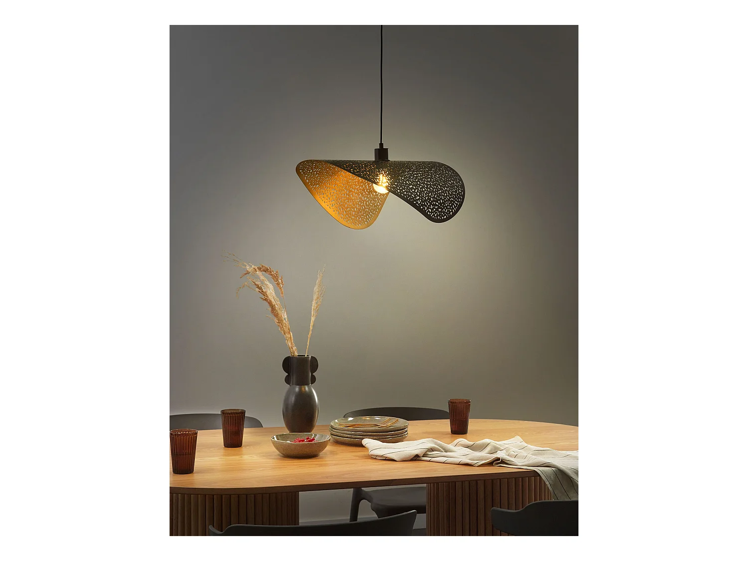 Lampe suspension MAHI Métal Noir