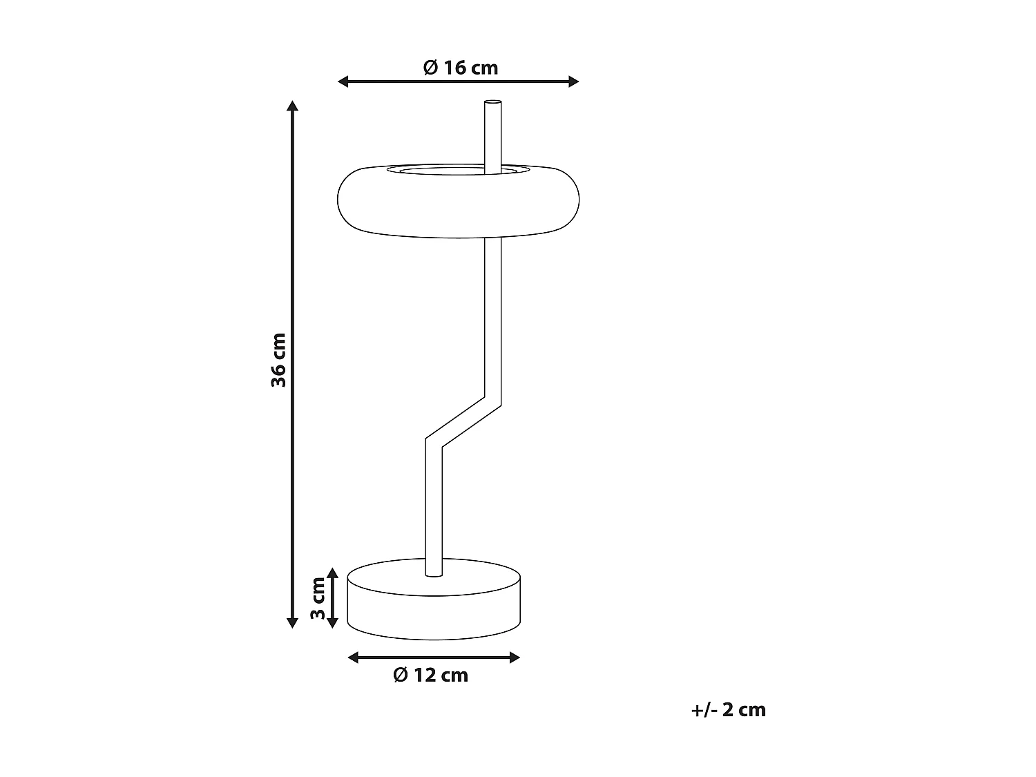 Lampe de table LED sans fil ALVIELA Avec variateur Métal Noir