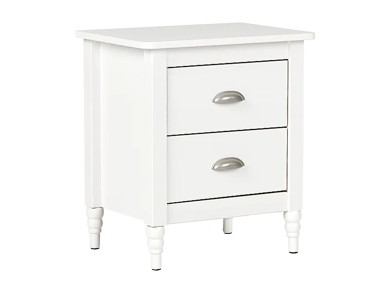 Comodino 2 cassetti SHILLINGTON Legno di pino Bianco