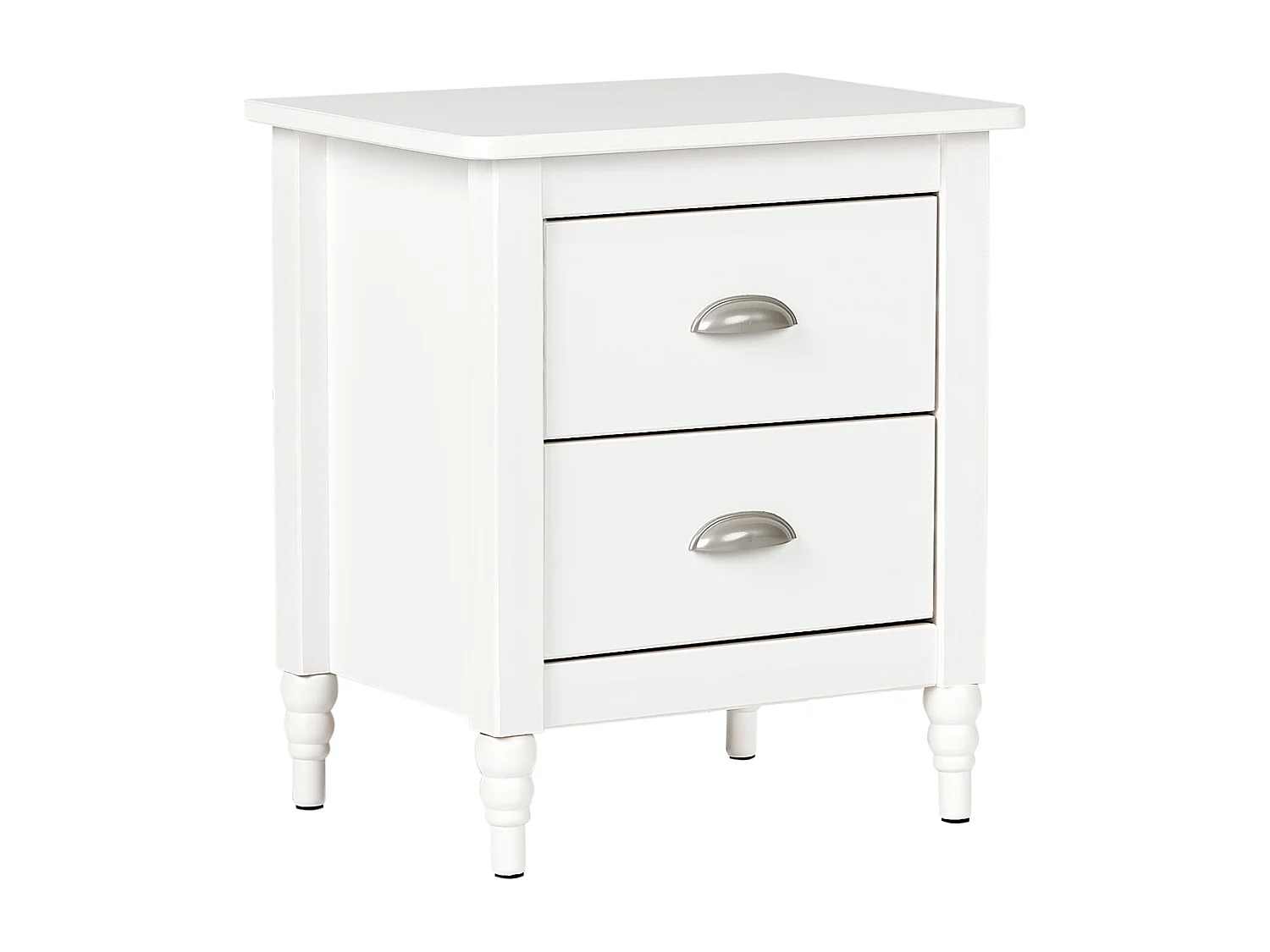 Mesita de noche 2 cajones SHILLINGTON Madera de pino Blanco