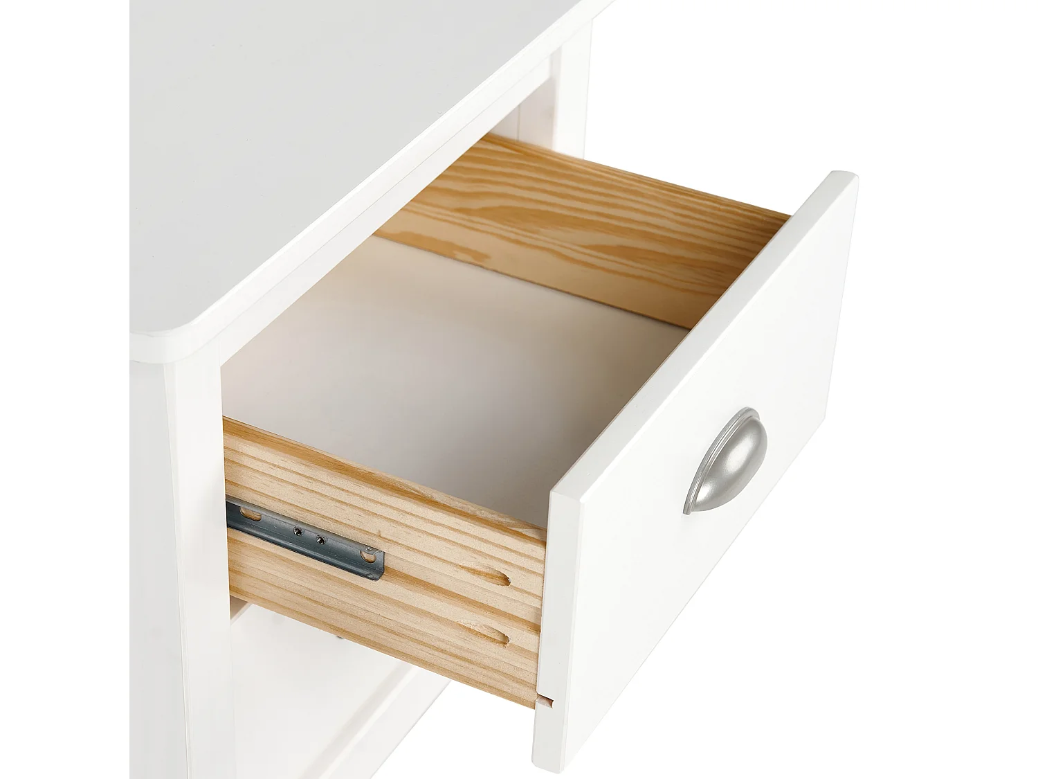 Mesita de noche 2 cajones SHILLINGTON Madera de pino Blanco