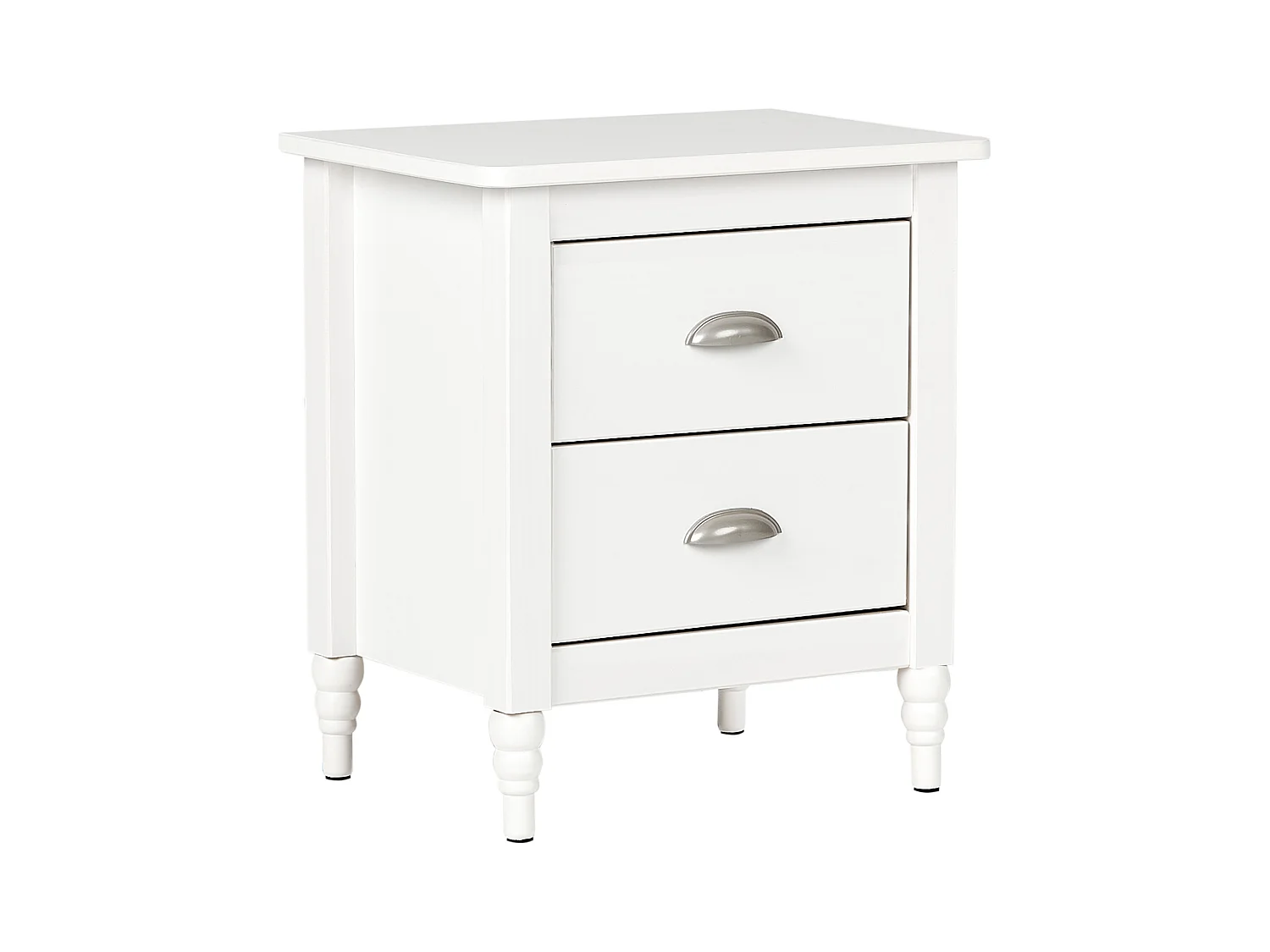 Table de nuit à 2 tiroirs SHILLINGTON Bois de pin Blanc