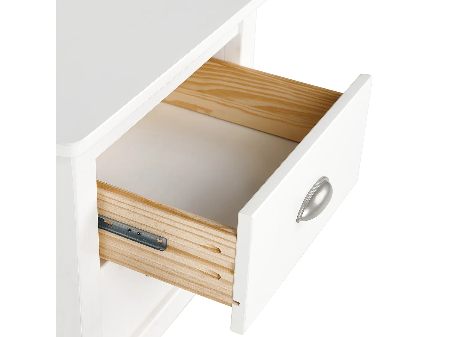 Table de nuit à 2 tiroirs SHILLINGTON Bois de pin Blanc