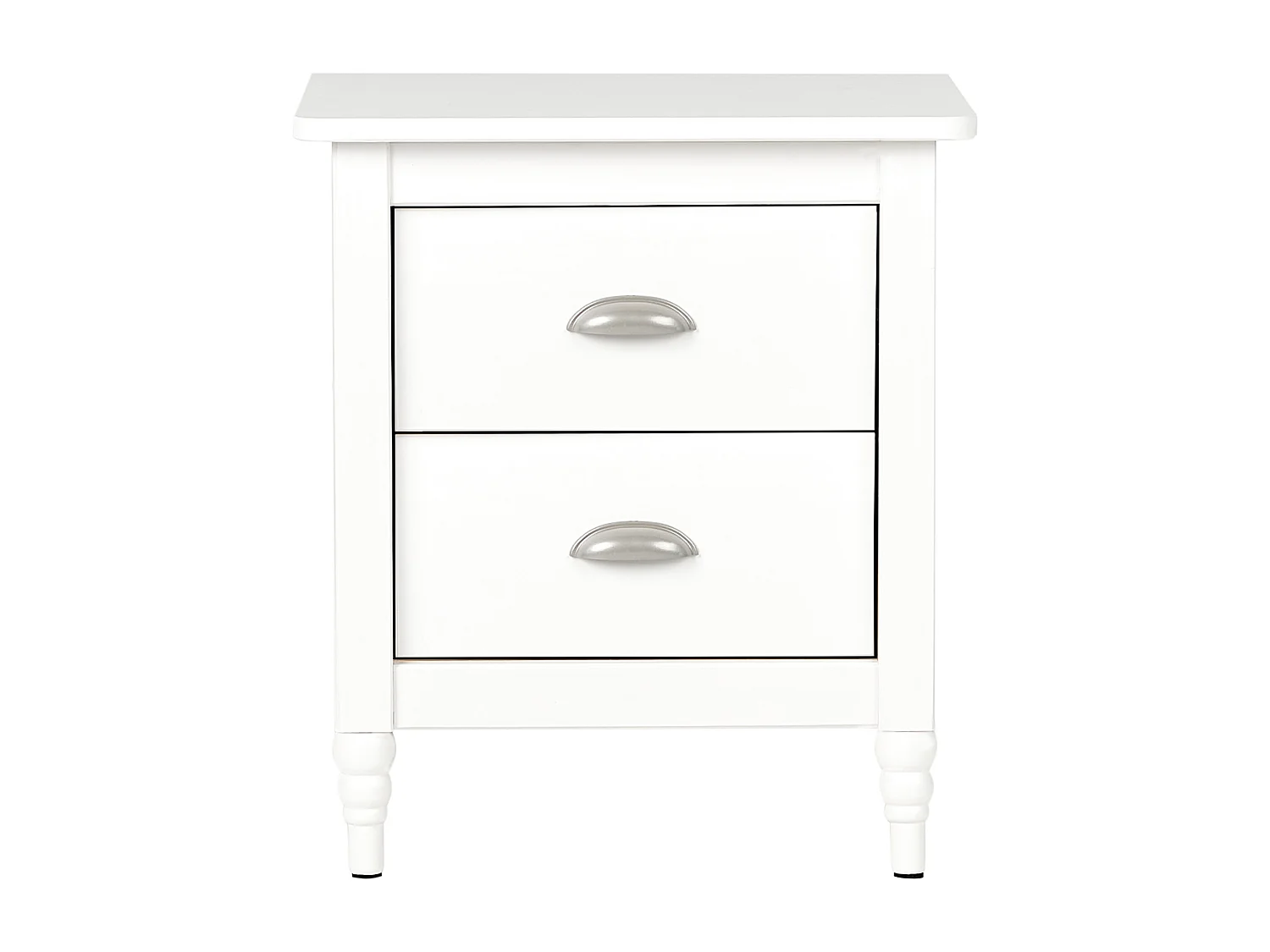 Table de nuit à 2 tiroirs SHILLINGTON Bois de pin Blanc