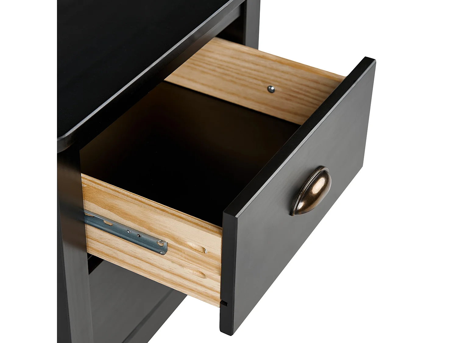 Table de nuit à 2 tiroirs SHILLINGTON Bois de pin Noir