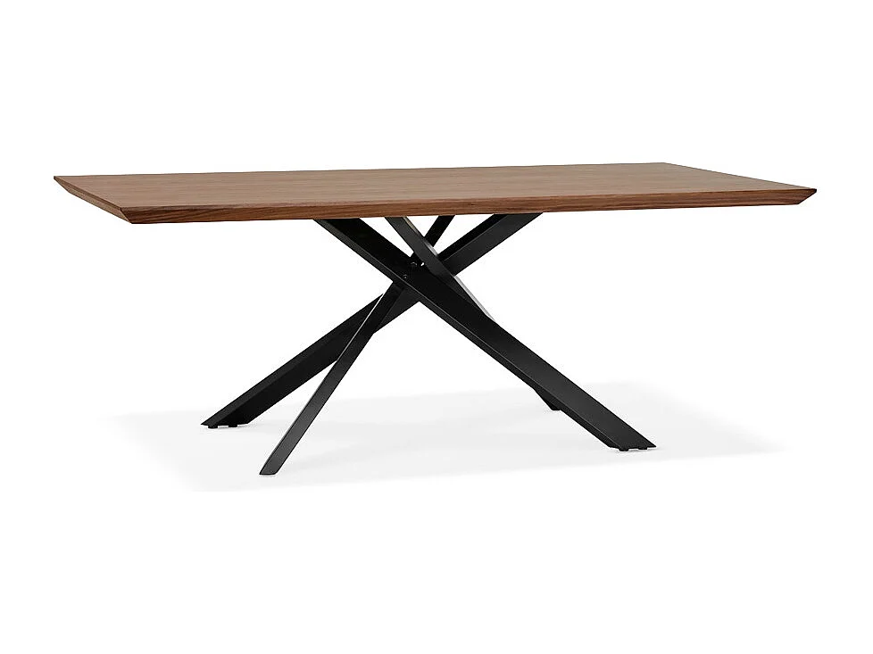 Esstisch mit zentralem X-förmigem Bein - WALABY - bruin - 200x100x75,5 cm