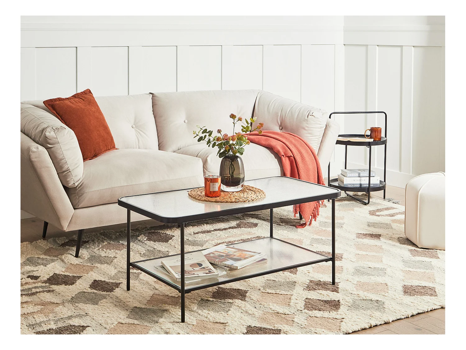 Table basse BLAIR Verre de sécurité Noir