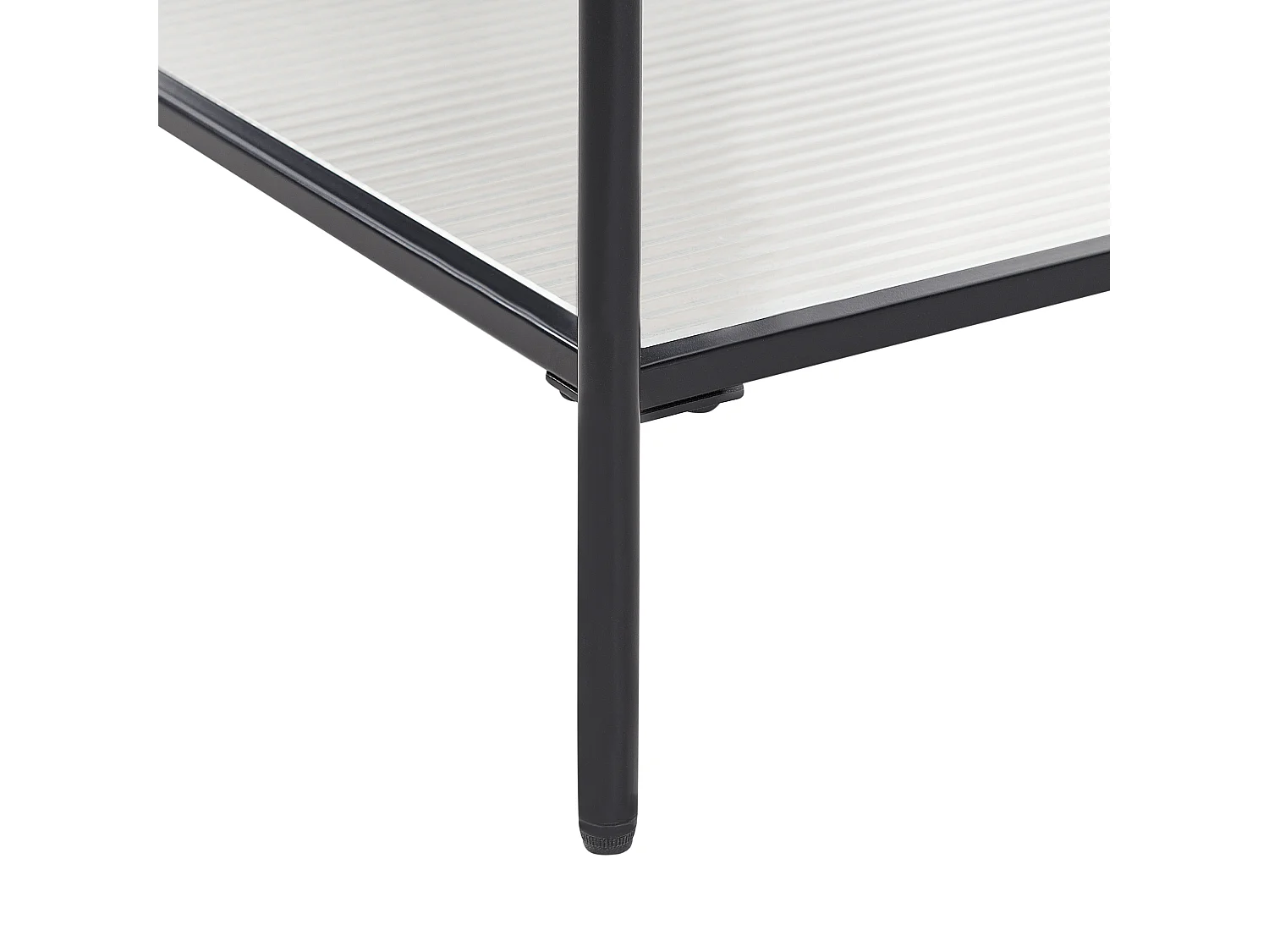 Couchtisch mit Ablage schwarz Glas Metallgestell rechteckig Retro Stil Blair